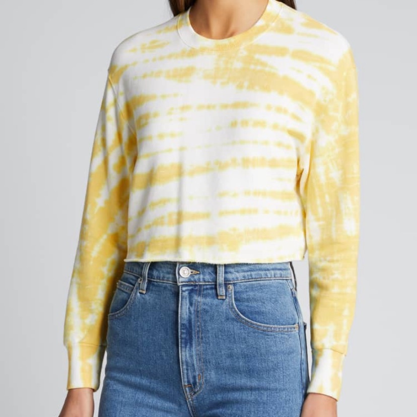 New With Tags Monrow Supersoft Painter Tie-Dye Boyfriend Sweatshirt..Size Small